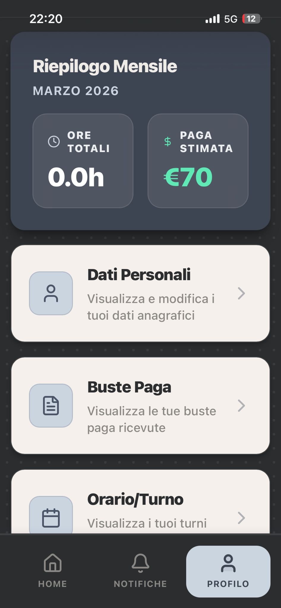 Profilo (Mobile)